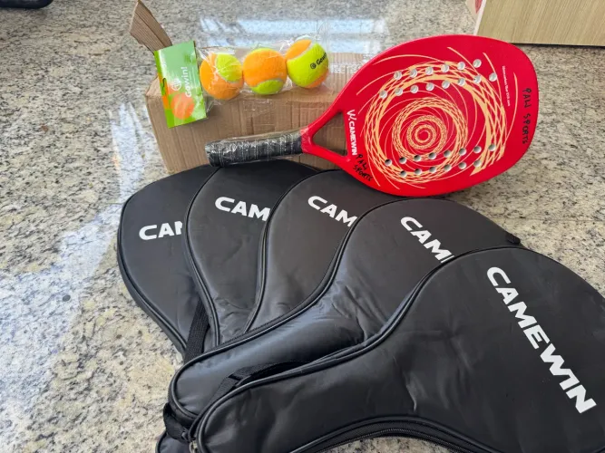 raquetes beach tênis Camewin e bolas BT
