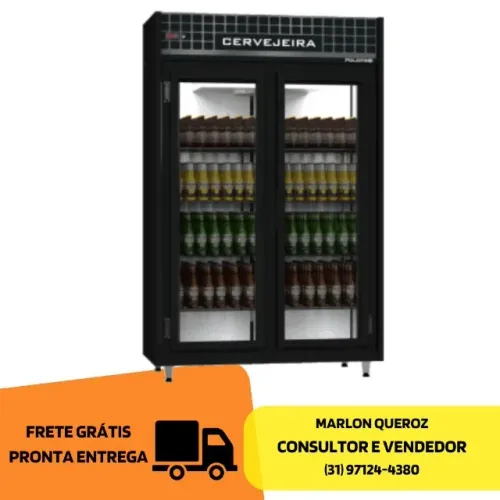 Cervejeira 2 Portas Polo Frio Preta 220v