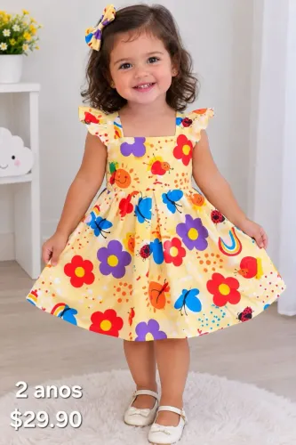 VESTIDO MENINA FLORIDO 2 anos 