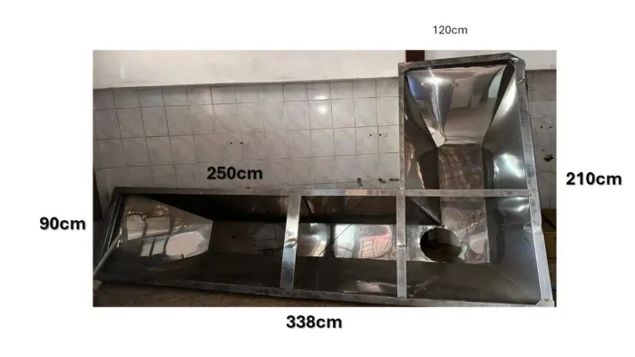 Coifa Industrial Inox 3,38m Completa c/ Dutos - Oportunidade