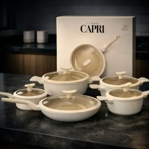 Jogo De Panelas Casa Lar Premium Linha Capri 20 Peças