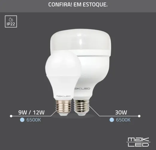 Lâmpada led Bulbo 9w, 15w, 30w, 40w, 50w Valores na descrição