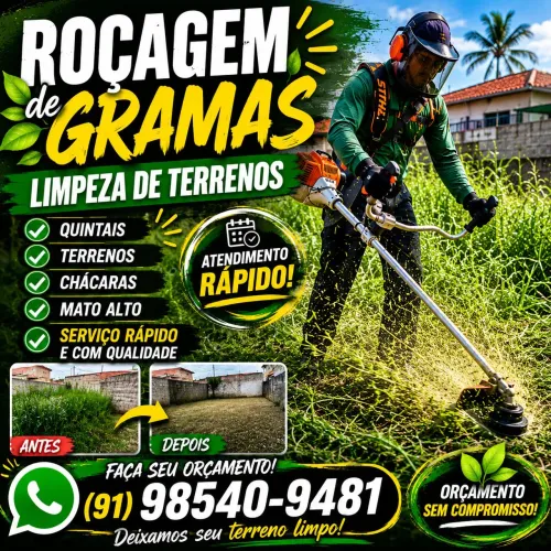 Roçagem de gramas em Castanhal 