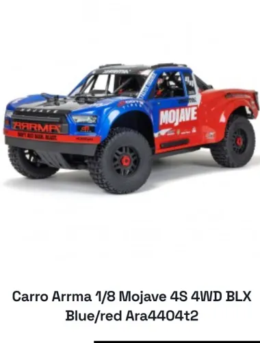 Carro Arrma 1/8 Mojave 4S 4WD BLX Blue/red Ara4404t2