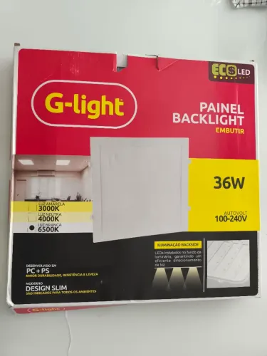 Painel Backlight LED de Embutir Slim de 36W da marca G-light,