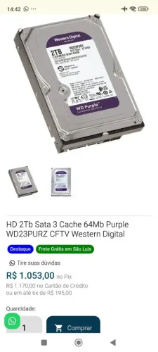Hd 2 terabyte 3.5 wd