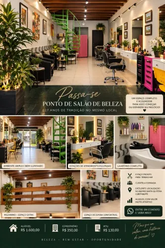 OPORTUNIDADE - PASSA-SE PONTO DE SALÃO DE BELEZA EM CURITIBA