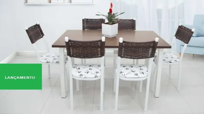 Mesa de cozinha 6 lugares! Frete +montagem grátis.