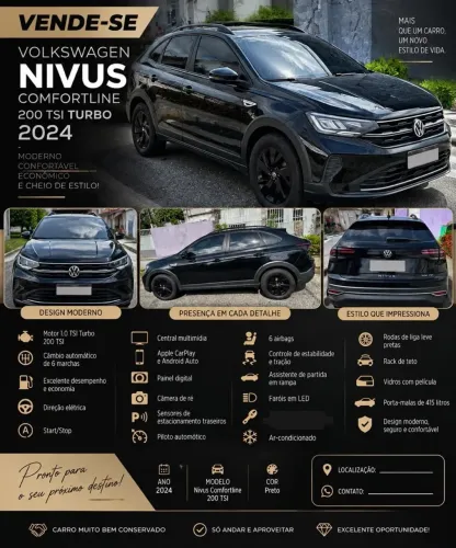 Volkswagen Nivus Comfortline 1.0 200 TSI Flex AUT 2024