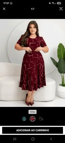Vestido geométrico moda evangélica