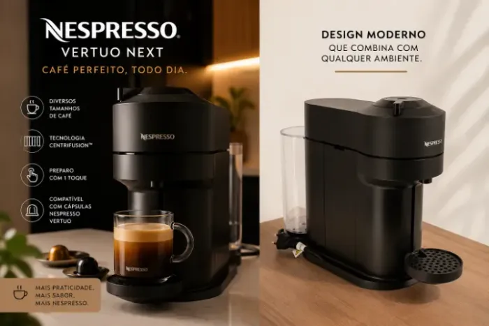 Cafeteira Nespresso Vertuo Next Preta Fosca - Original - Usada e Conservada
