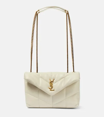Bolsa Yves Saint Laurent italiano LouLou Puffer Toy couro branco off white