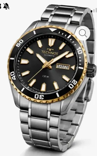 O item na imagem é o Relógio Technos Masculino Automático Diver Bicolor 8205PC/1P.