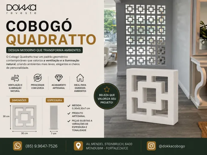 Cobogo Decorativo 30x30x7cm