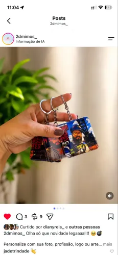 Chaveiro quadrado 5x5cm Personalizado