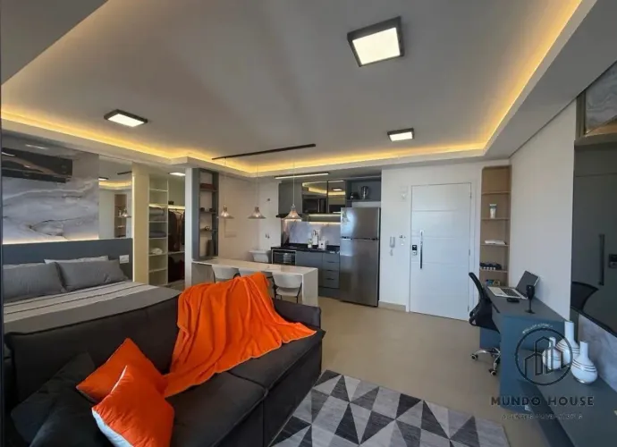 Apartamento mobiliado um dormitório novo no Campolim, próximo ao shopping