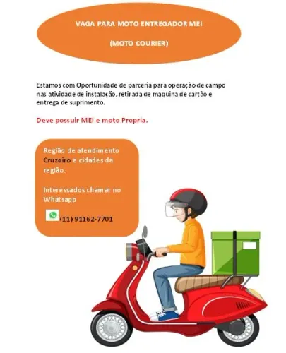 Vaga prestador serviço MEI