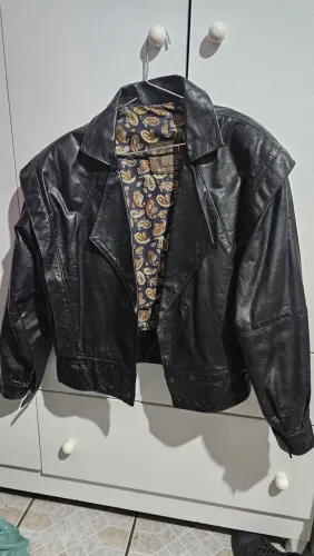 Jaqueta Vintage Couro Legítimo Argentino Preta