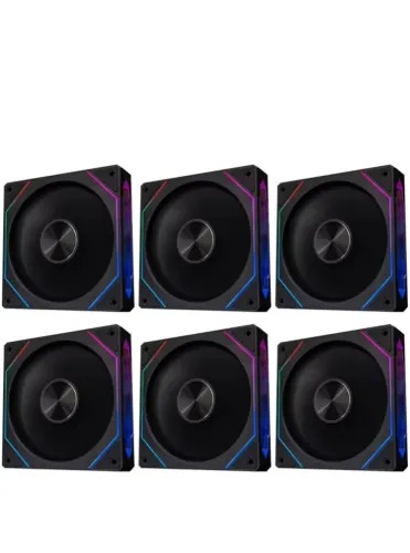 Kit 6x Ventoinhas Fans Prism 4 RS ARGB Preto