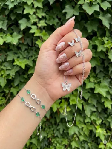 Pulseira Infinito com Zircônia Verde