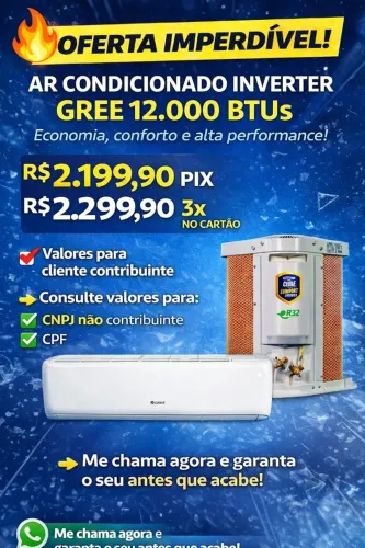 Ar Condicionado Inverter 12000 Btus Gree G-Top Auto Inverter Frio 220V