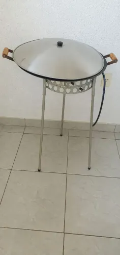 Tacho de Alumínio 57 cm com Tampa e Queimador a Gás.