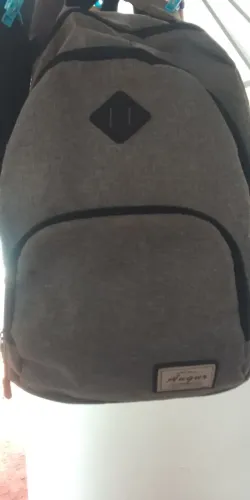 Mochila cinza média