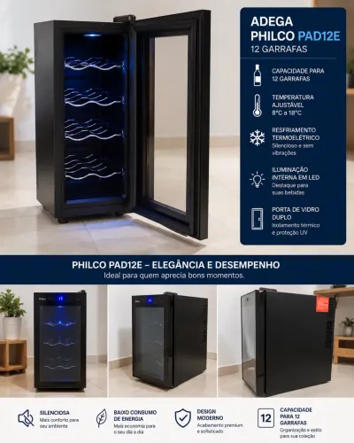 Adega 12 garrafas Philco