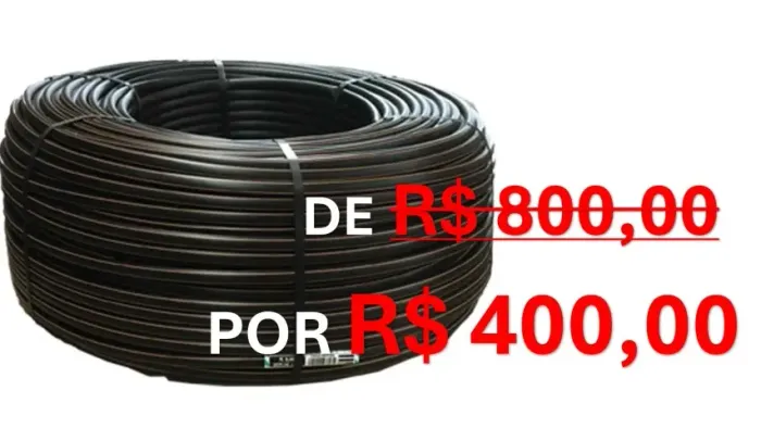 Tubo Cego Pe 16009 500m - Netafim Preto