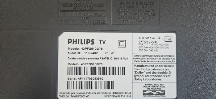 Tv Philips para retirada de peças