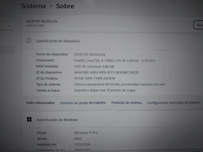 Latitude 5480 - Tela touch