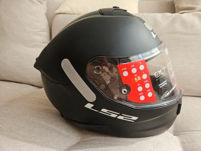 Capacete Integral LS2 FF808 Stream II, Preto Fosco (Tamanho 58)