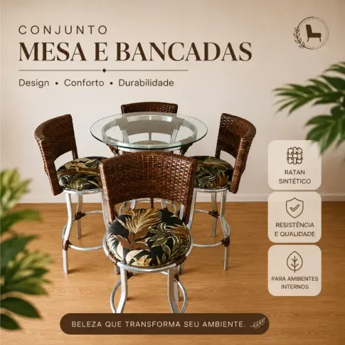 Conjunto Bistrô em Fibra Sintética