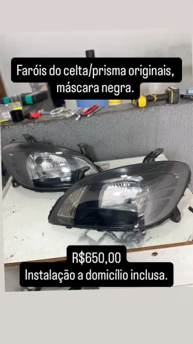 Faróis celta/prisma originais, máscara negra.