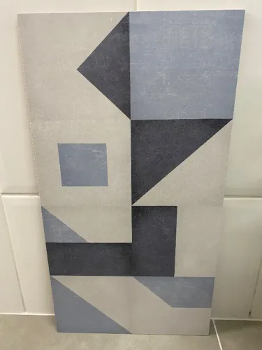 Revestimento de Parede Interno Geométrico Acetinado 32x60cm Borda Reta Angoli Blu Biancogr