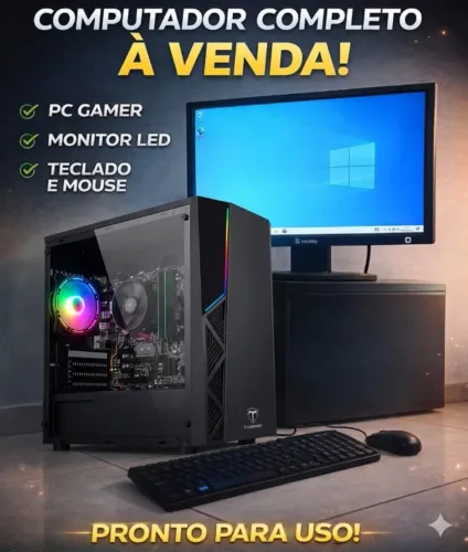  PC Completo Intel com Monitor 15p, teclado e mouse