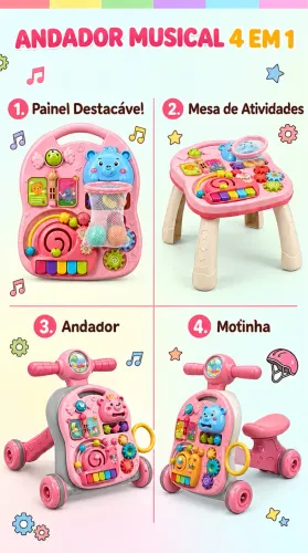 Andador musical 4 em 1