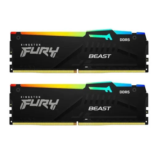 Memórias RAM Kingston Fury Beast RGB 32GB (2x16GB) DDR5 5600MHz CL40
