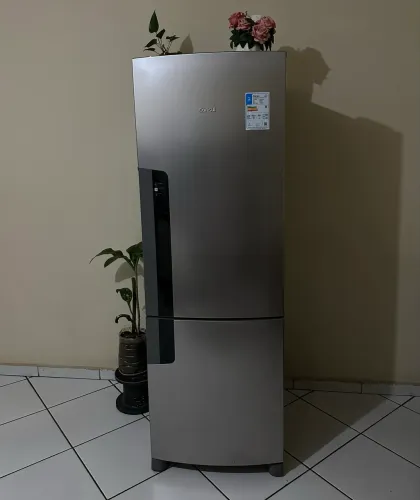 Geladeira Consul Frost Free 399L - Duplex, Freezer Embaixo - Platinum