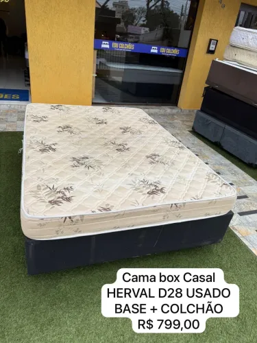 Cama Box Casal HERVAL D28 USADO - ENTREGO