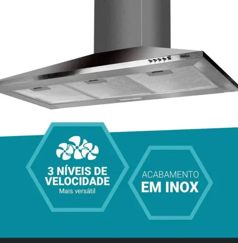 Coifa pirâmide Philco 2 em 1 inox 