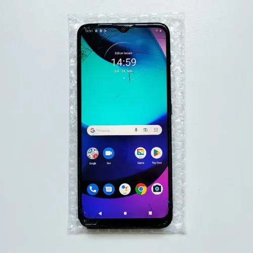 Celular Motorola Moto E20 32GB cinza Sucata Avariado