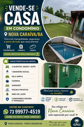 ? VENDE-SE CASA EM CONDOMÍNIO - NOVA CARAÍVA/BA ?