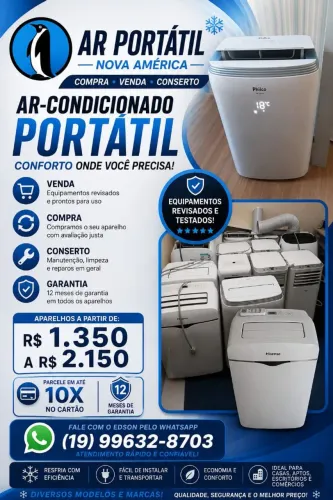 Ar condicionado Portátil revisados com garantia