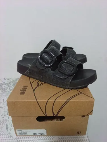 Melissa Cozy Glitter Preta - Tamanho 36
