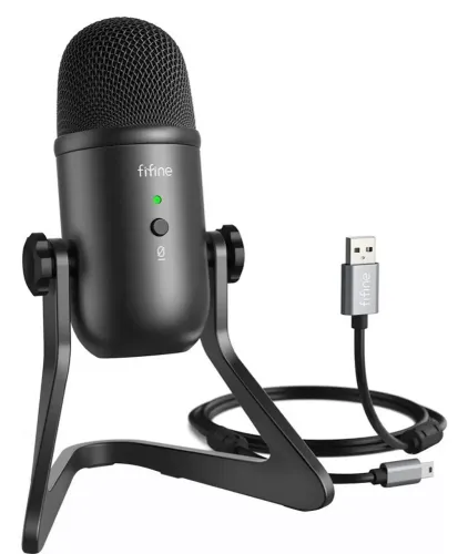Microfone Fifine K678 NOVO Condensador Cardioide Usb Para Podcast E Streaming Preto