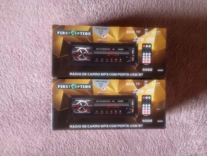 Rádio Automotivo First Option MP3 Bluetooth Duas Entradas USB Completo - Pronta Entrega