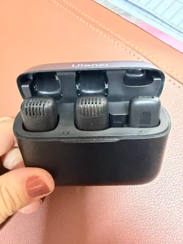 Microfone de lapela sem fio duplo