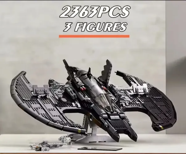 BLOCOS DE MONTAR BATMÓVEL BATMAN BATWING COM 2363 PEÇAS MODELO 76161 TIPO LEGO