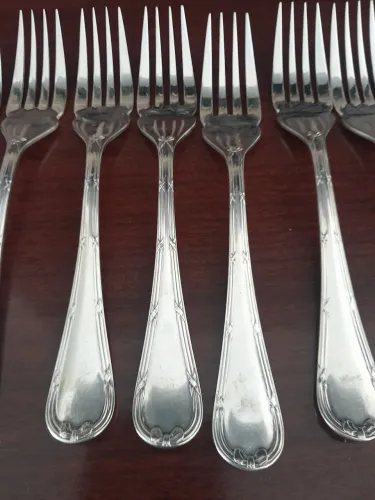 Conjunto de 12 garfos 17cm prata 90 lacinho